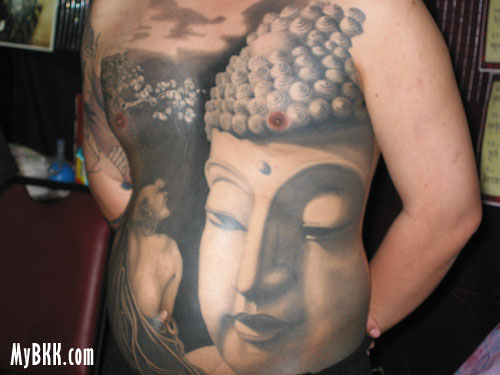 Thai Tattoo. I've got Budda in, errr…, on my belly and a lot of time to kill 