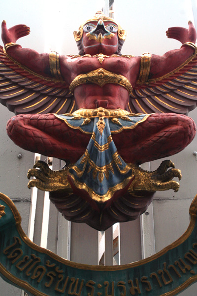 Garuda sculpture outside a bank, Bangkok, Thailand